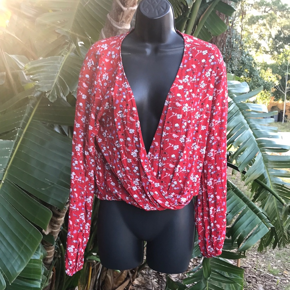 - Sanctuary wrapfront floral top